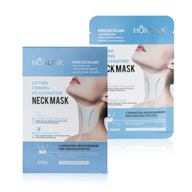 HONLINK front packaging showing eight individually packed neck masks and benefits