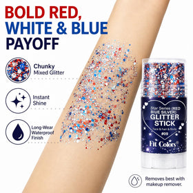 HONLLEY kids face paint patriotic look showing safe sparkly makeup for children