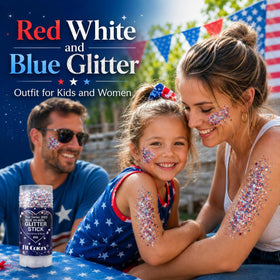 HONLLEY red white blue stripes on skin illustrating bold patriotic face accents