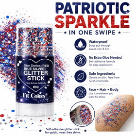 HONLLEY size comparison with hand showing compact travel-friendly glitter stick