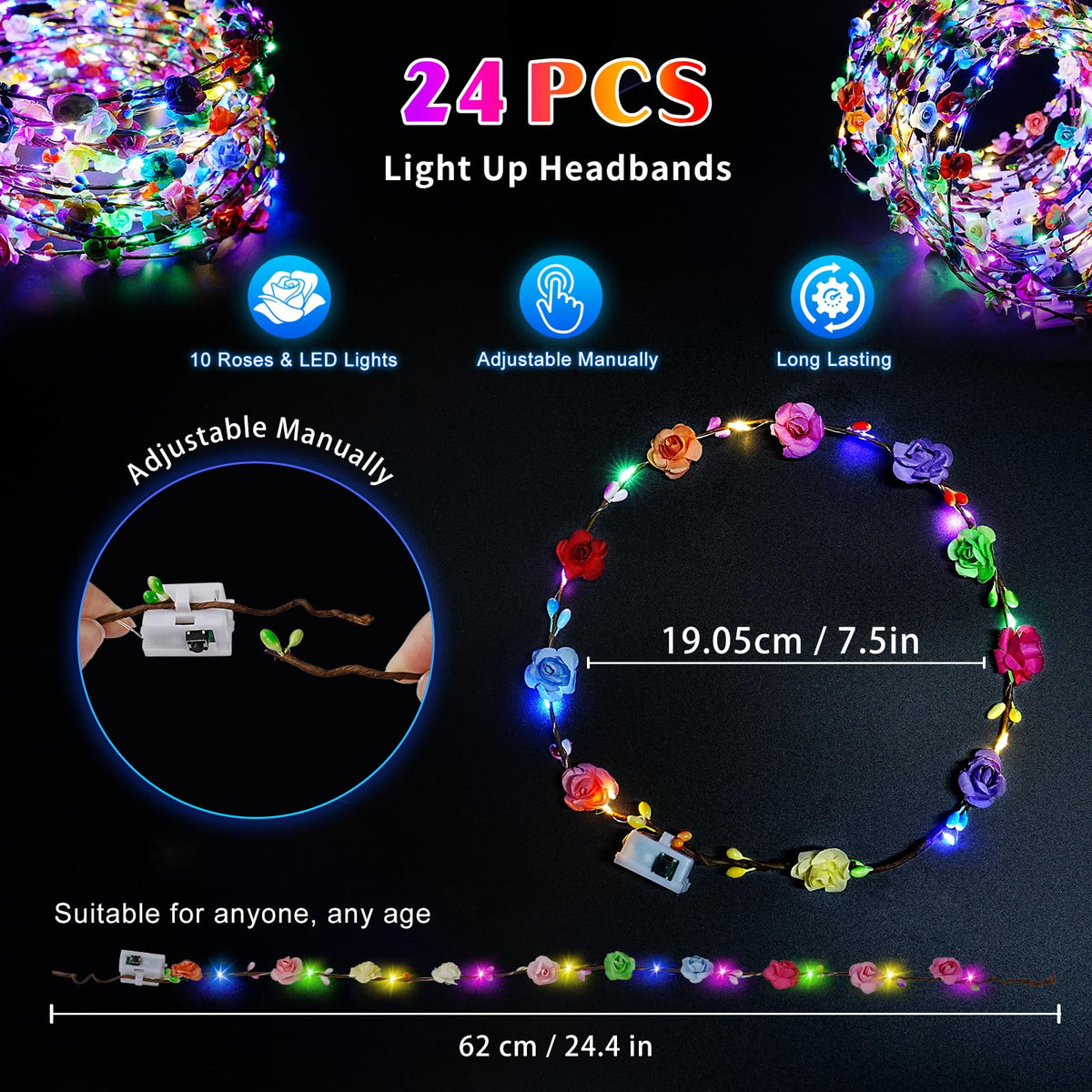 HONLYNE LED switch and battery compartment visible for easy activation and long life