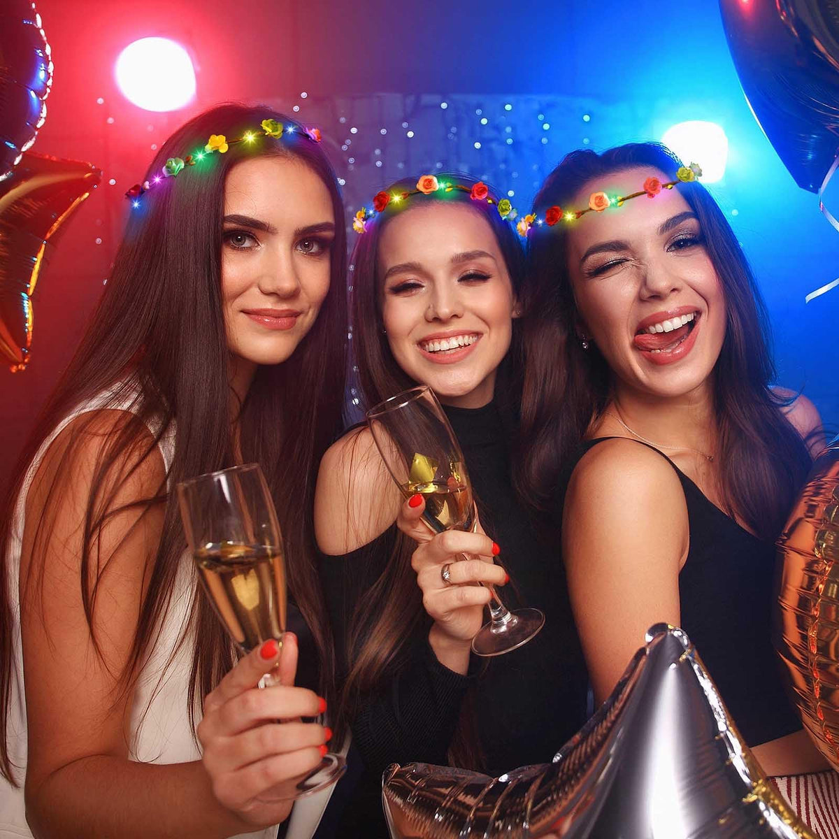 HONLYNE wearer at a party showing comfortable fit and festive appeal