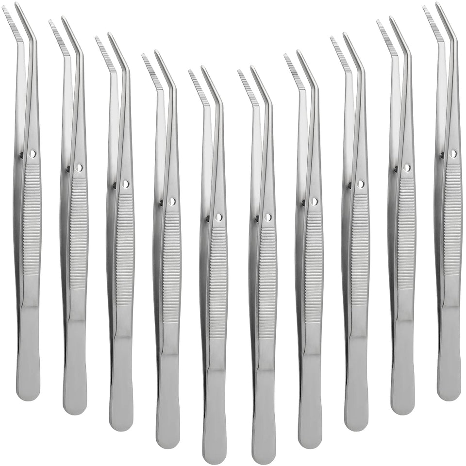 Honoson front packaging showing ten stainless steel tweezers and bulk value