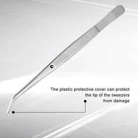 Honoson tweezers beside ruler showing size and pointed tip precision