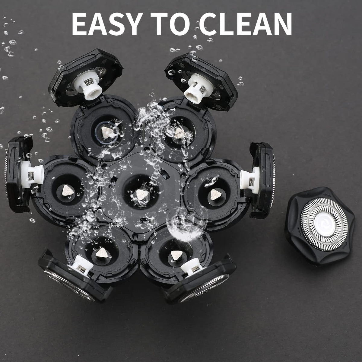 HONTEC opened head showing blades for simple rinsing and maintenance