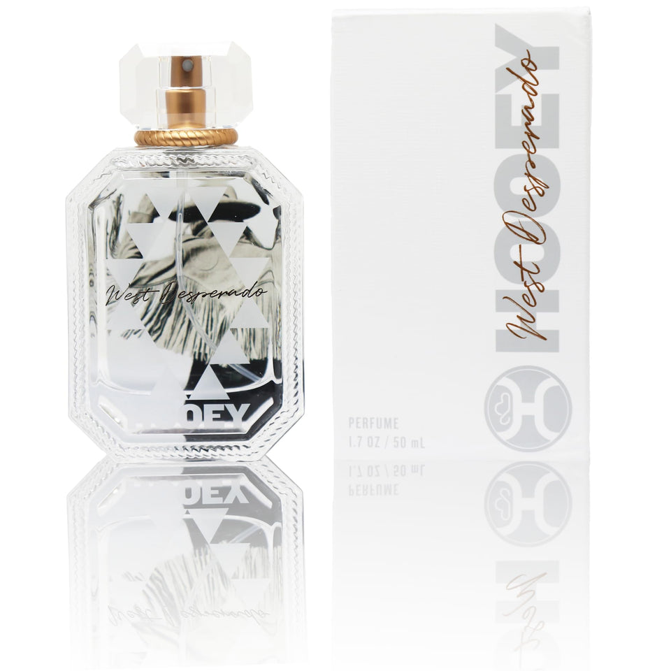 HOOEY front bottle view showing elegant frosted glass and rope detail, promoting stylish display