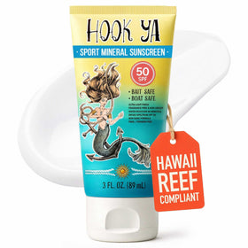 Hook'Ya sunscreen splash test over water showing durable water-resistant performance