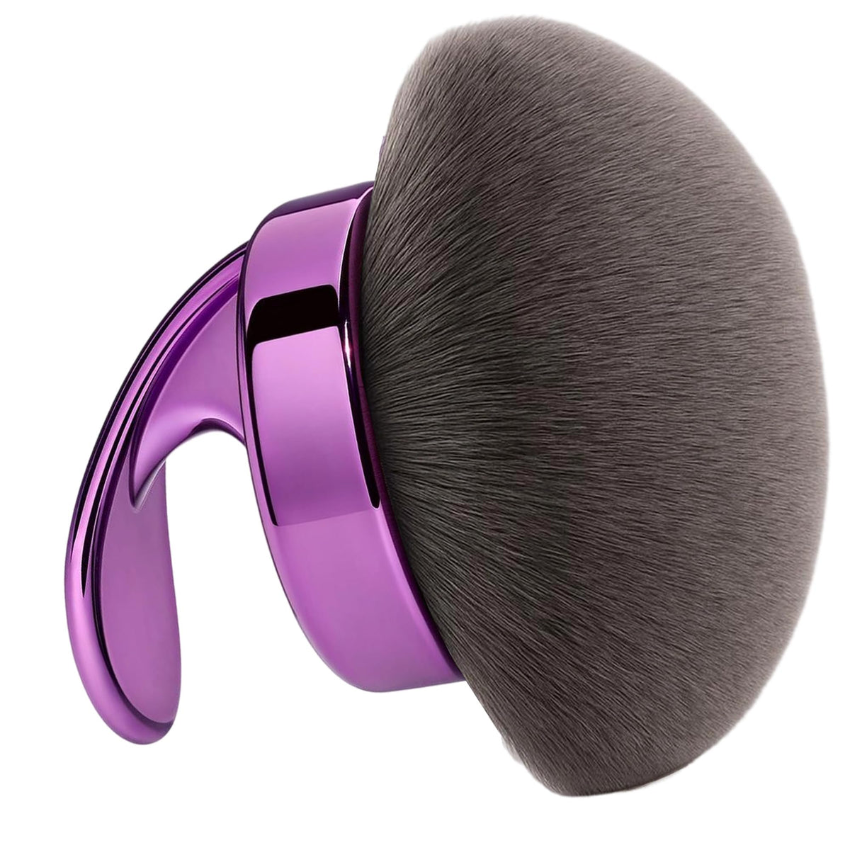 Hoostee brush front view showing wide head and purple handle for faster coverage
