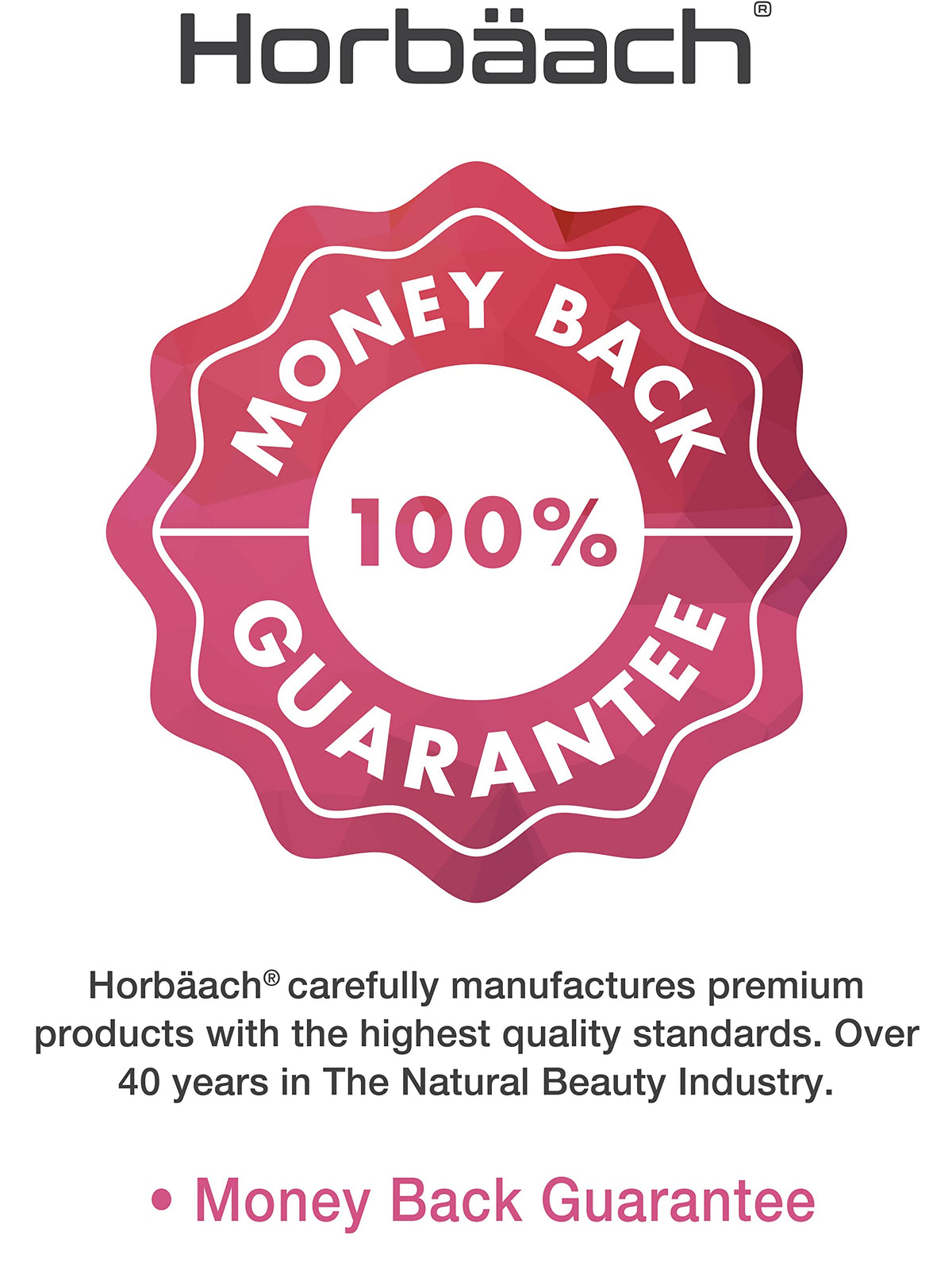 Horbäach packaging box detail emphasizing laboratory-tested quality benefit