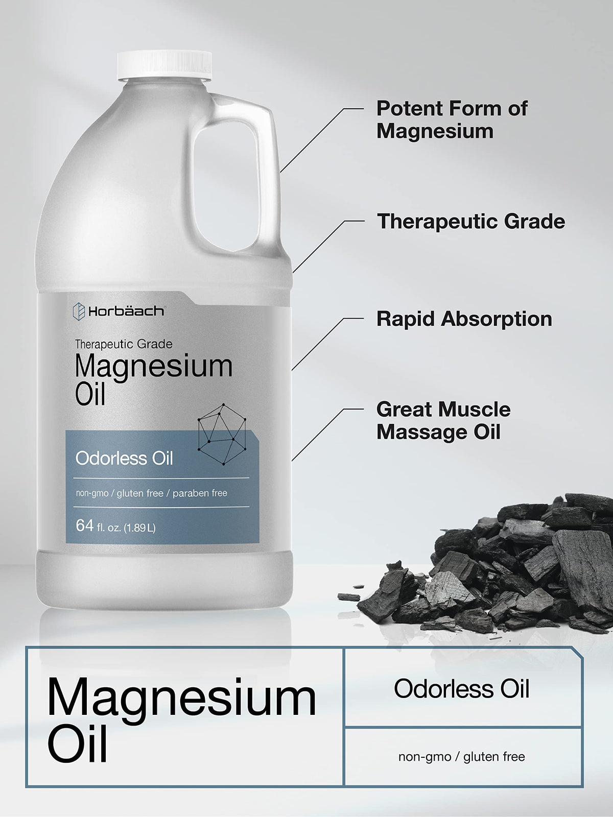 Horbäach close-up texture of clear magnesium oil highlighting pure odorless formulation