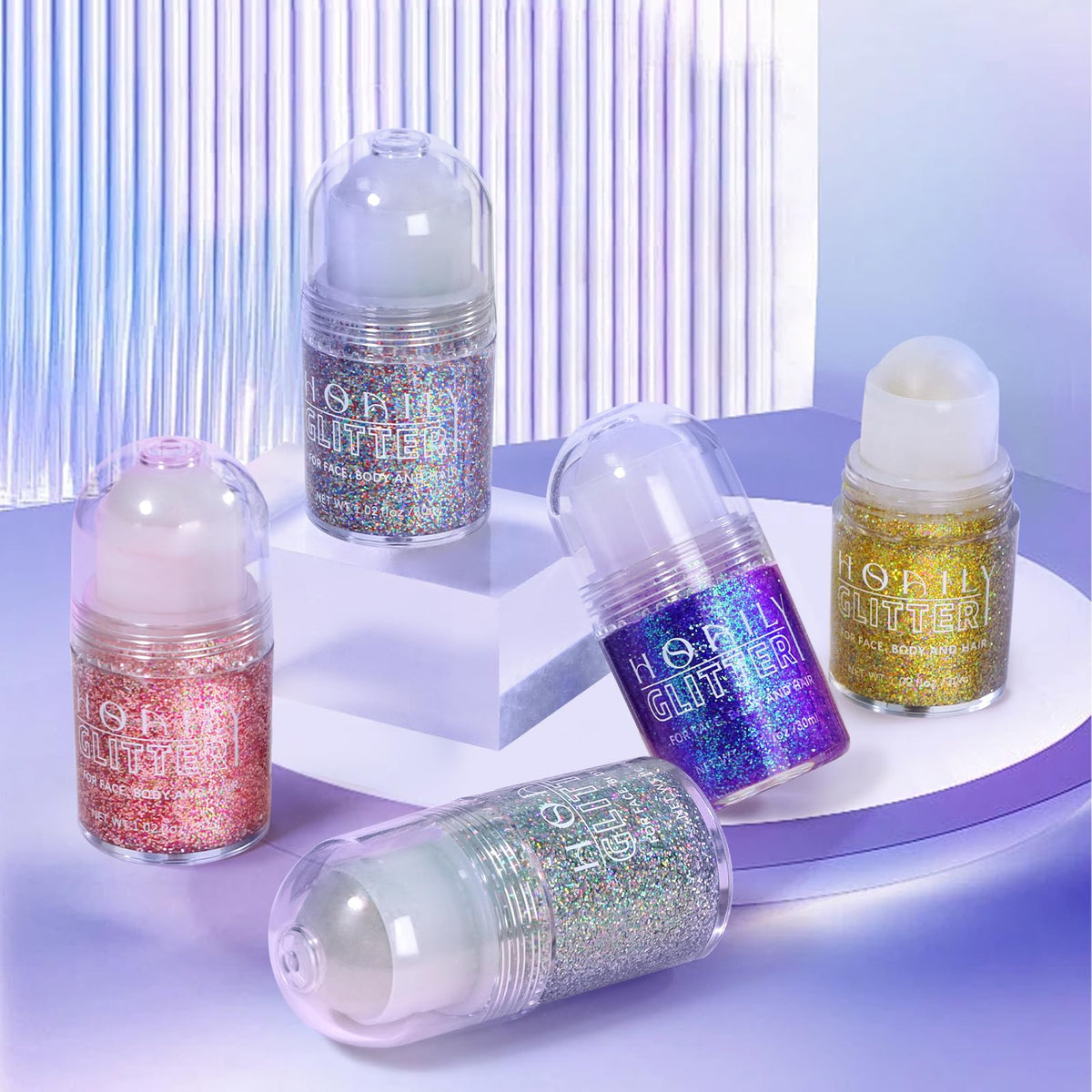 HOSAILY glitter under festival lights showing color-shifting sparkle and stage presence