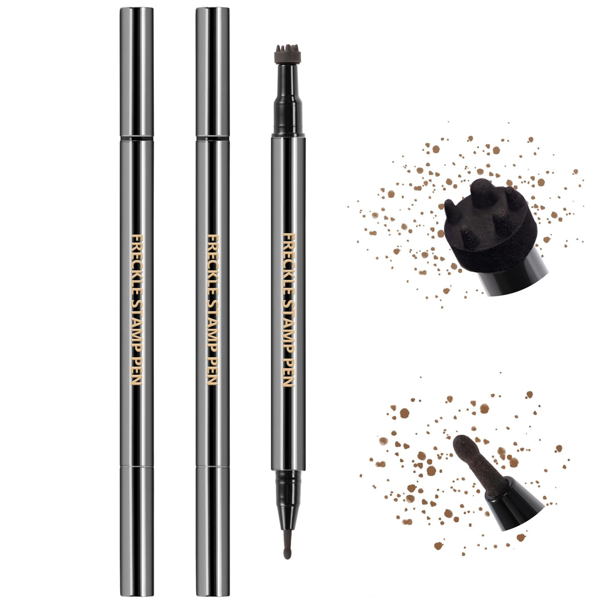 HOSAILY front packaging showing light and dark brown freckle pen, clear product view and benefits