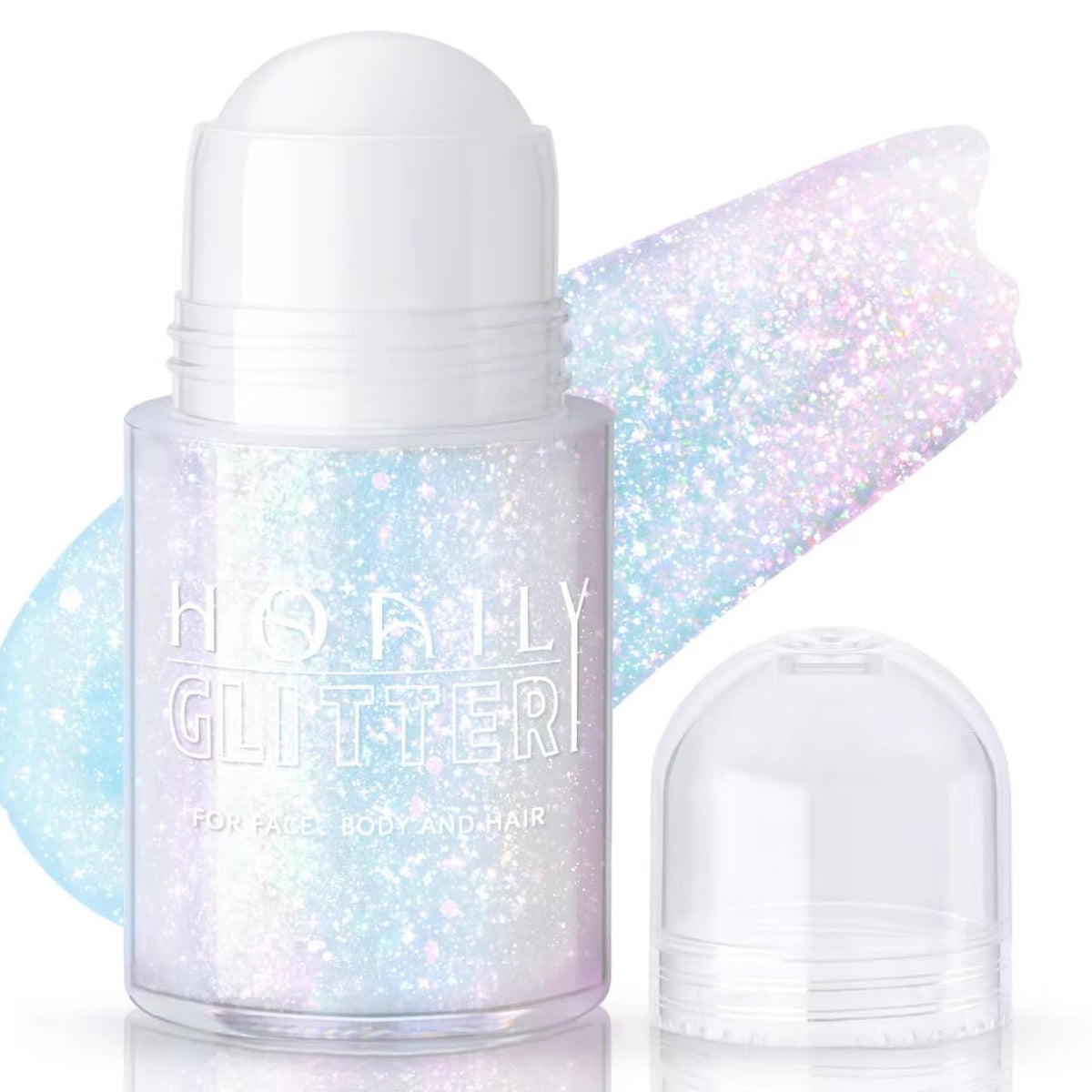 HOSAILY front packaging roll-on glitter showing convenient travel-ready tube and label benefit
