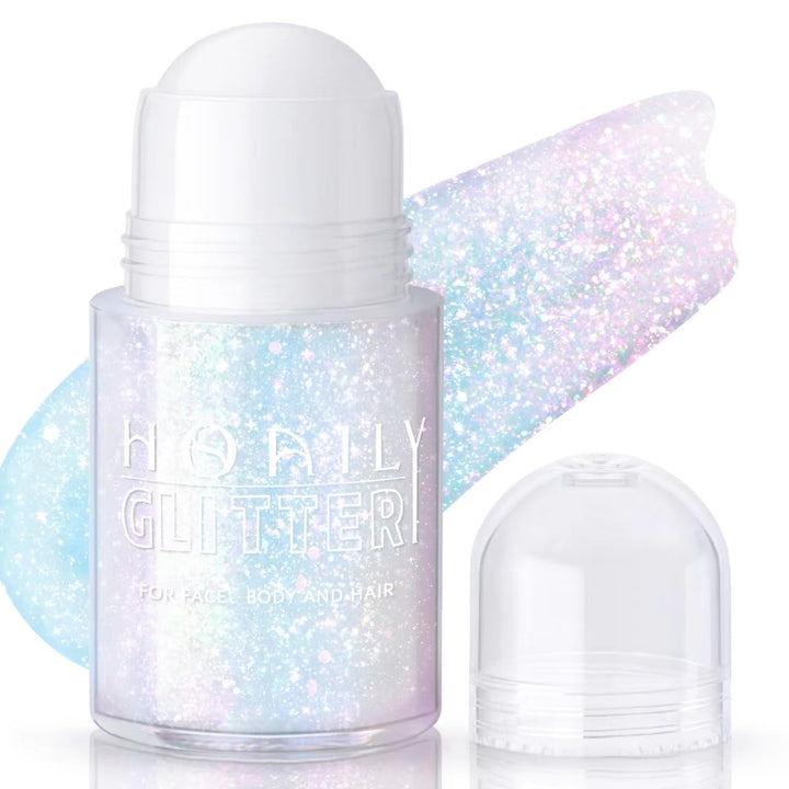 HOSAILY front packaging roll-on glitter showing convenient travel-ready tube and label benefit