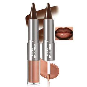 HOSAILY front packaging showing dual-ended lip duo and compact design benefit
