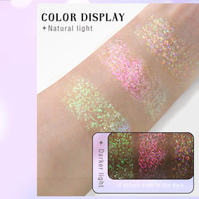 HOSAILY applied to hair and lips for multi-use sparkle and creative styling benefit