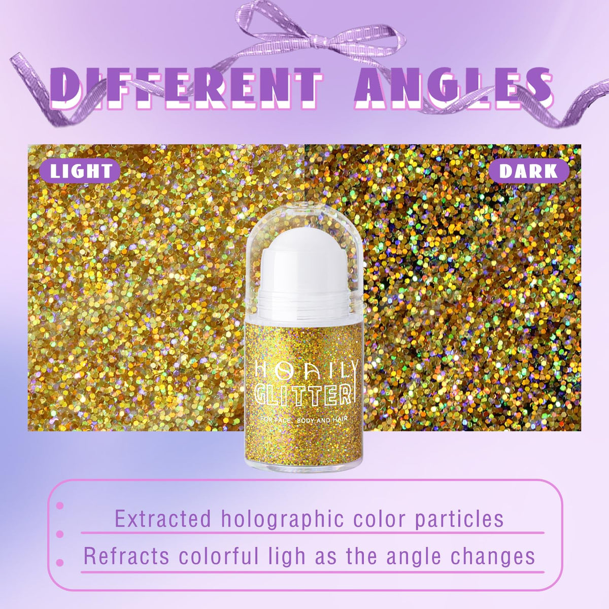 HOSAILY glitter in hair parting adding chameleon color change for dramatic style