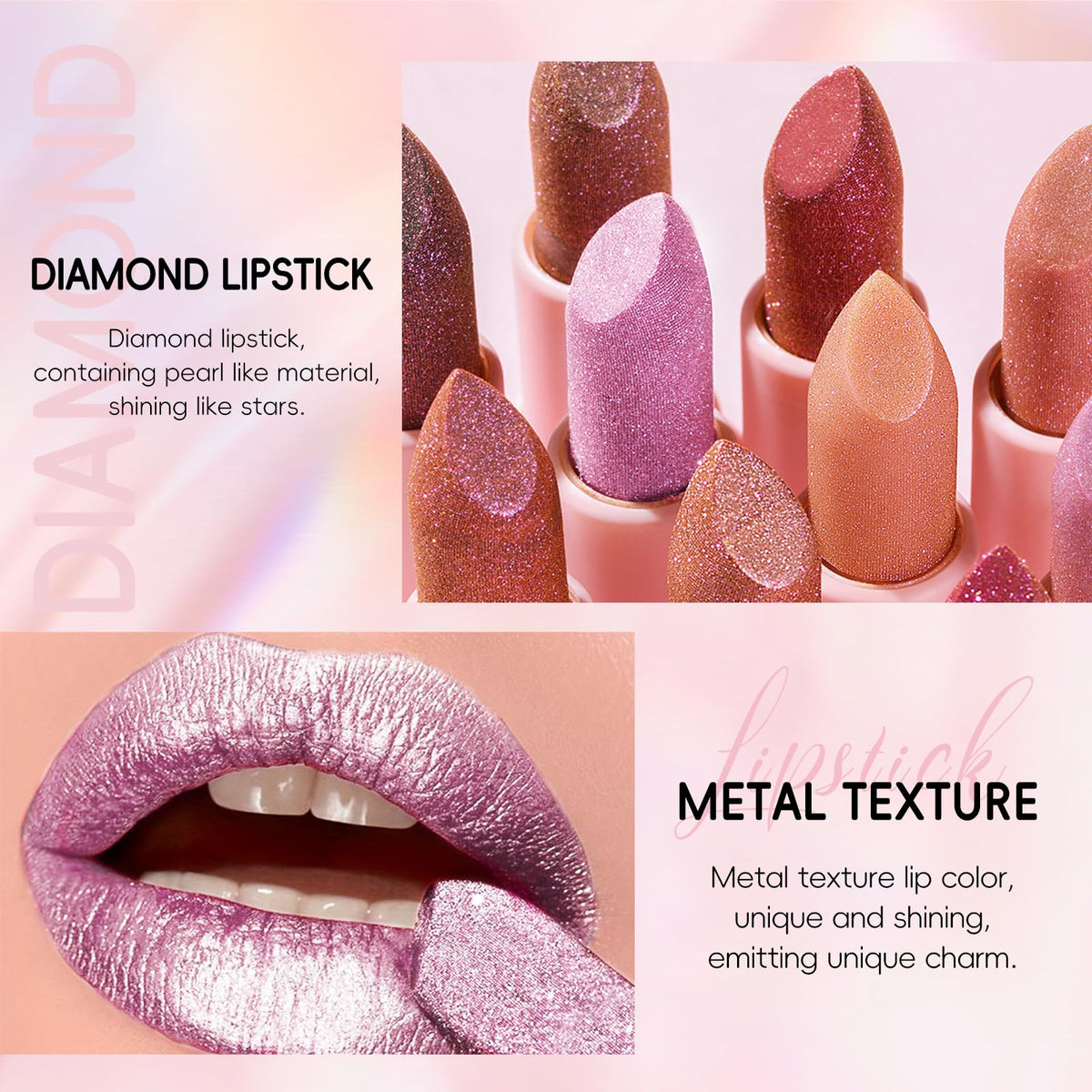 HOSAILY lipstick worn on lips in daylight demonstrating durable shimmer benefit