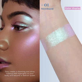 HOSAILY swatch on skin showing color shift and lasting holographic payoff