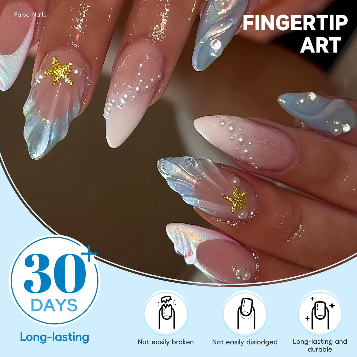 HOSAILY nails worn on hand in use, instant salon look benefit