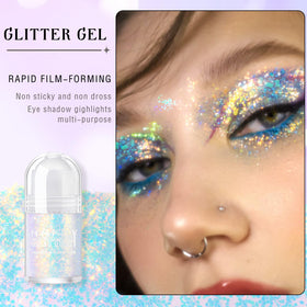 HOSAILY on model festival look illustrating vibrant color-shifting shimmer for events