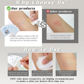 HOSAILY remover wipe beside unused sheets illustrating clean, gentle removal convenience