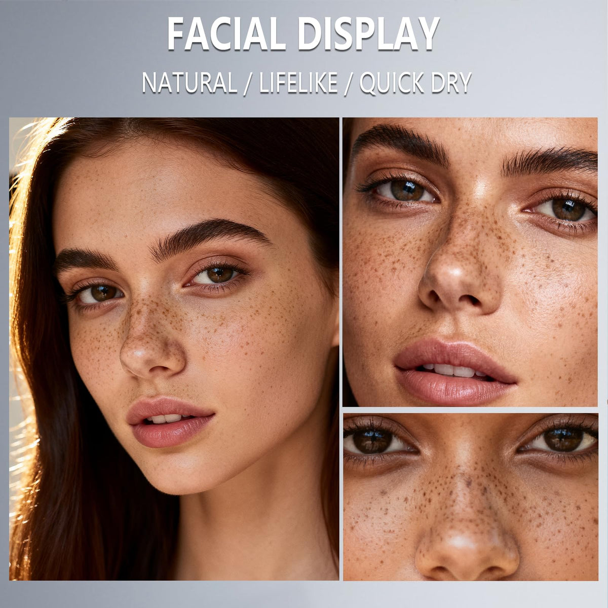 HOSAILY liquid swatch on skin demonstrating texture and fast-dry, natural finish benefit