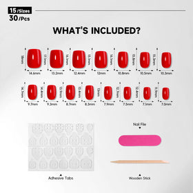 HOSAILY tools and accessories layout showing included buffer and adhesive tabs