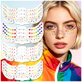 Hosomono front packaging showing 12 pride glitter freckle stickers and variety