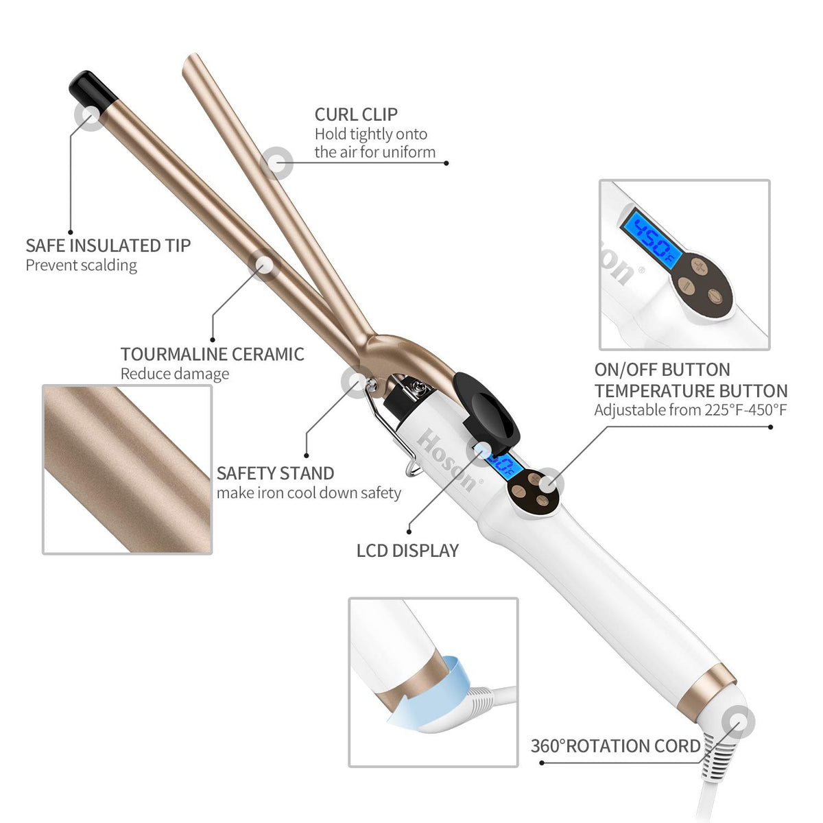 Hoson protective glove and accessories included for safer handling and easier curl wrapping