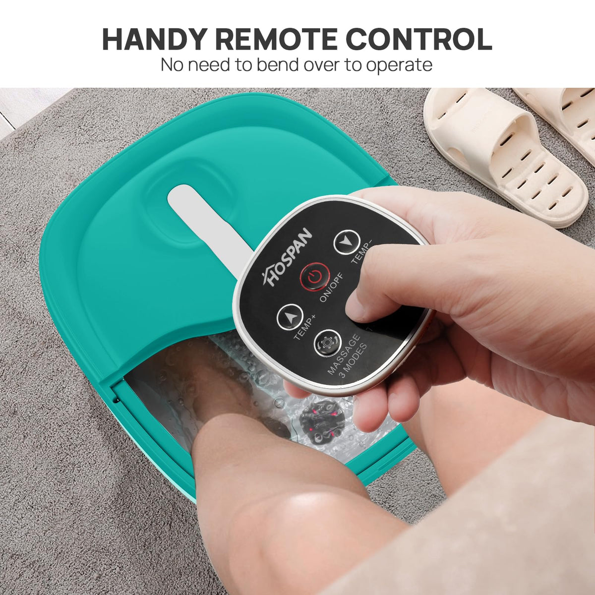 HOSPAN bubble action close-up creating gentle oxygen massage on soles