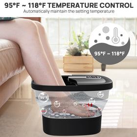 HOSPAN folded foot spa at 5.5 inches tall for compact storage and portability