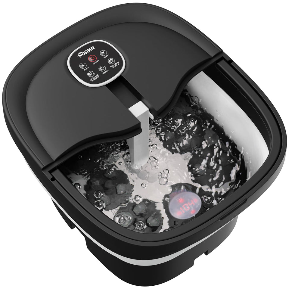 HOSPAN foot spa front view showing control panel and basin for easy use