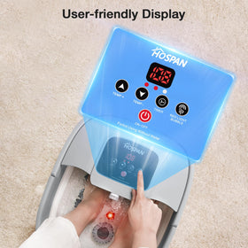 HOSPAN foot spa in bathroom lifestyle setting promoting relaxing home use