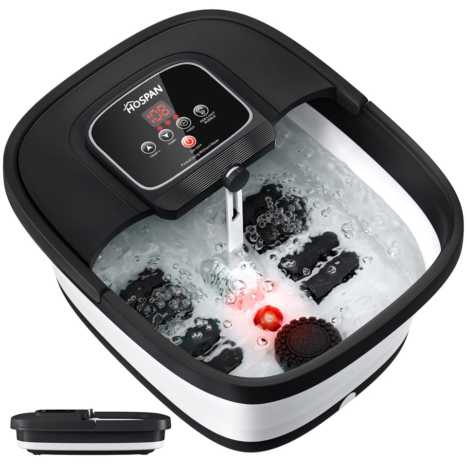 HOSPAN front view showing full foot spa and user-friendly controls, easy setup benefit