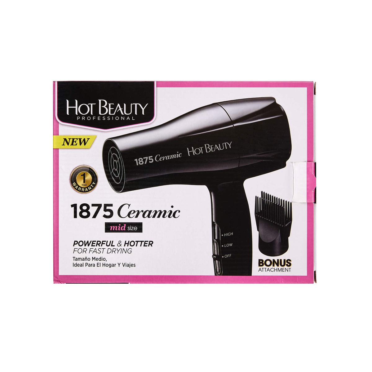 Hot Beauty in-use styling scene drying hair quickly for time-saving benefit