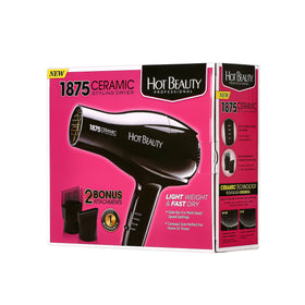 Hot Beauty dryer packed in travel bag, portable styling for trips benefit