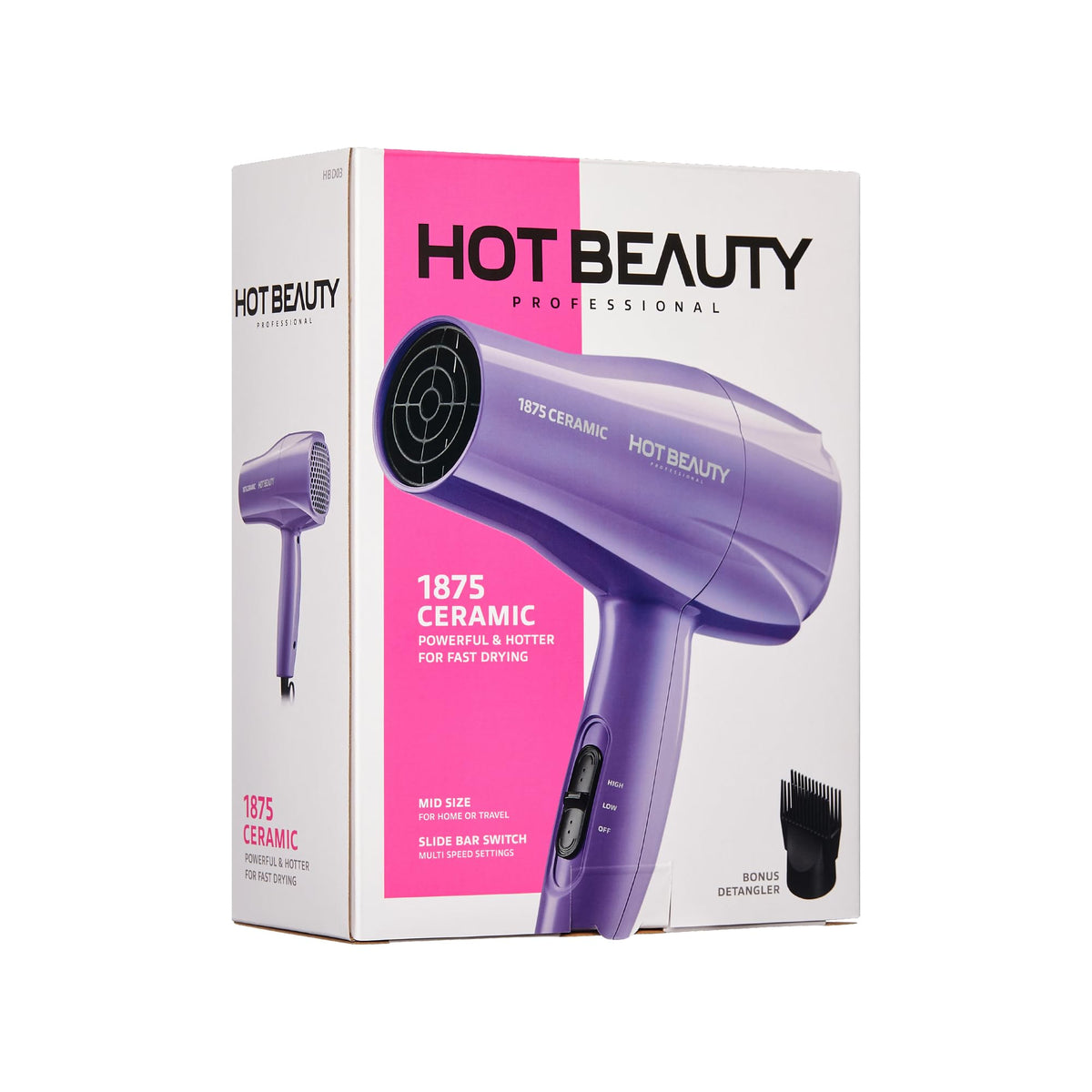 Hot Beauty dryer packed in travel bag for portable, salon-like drying