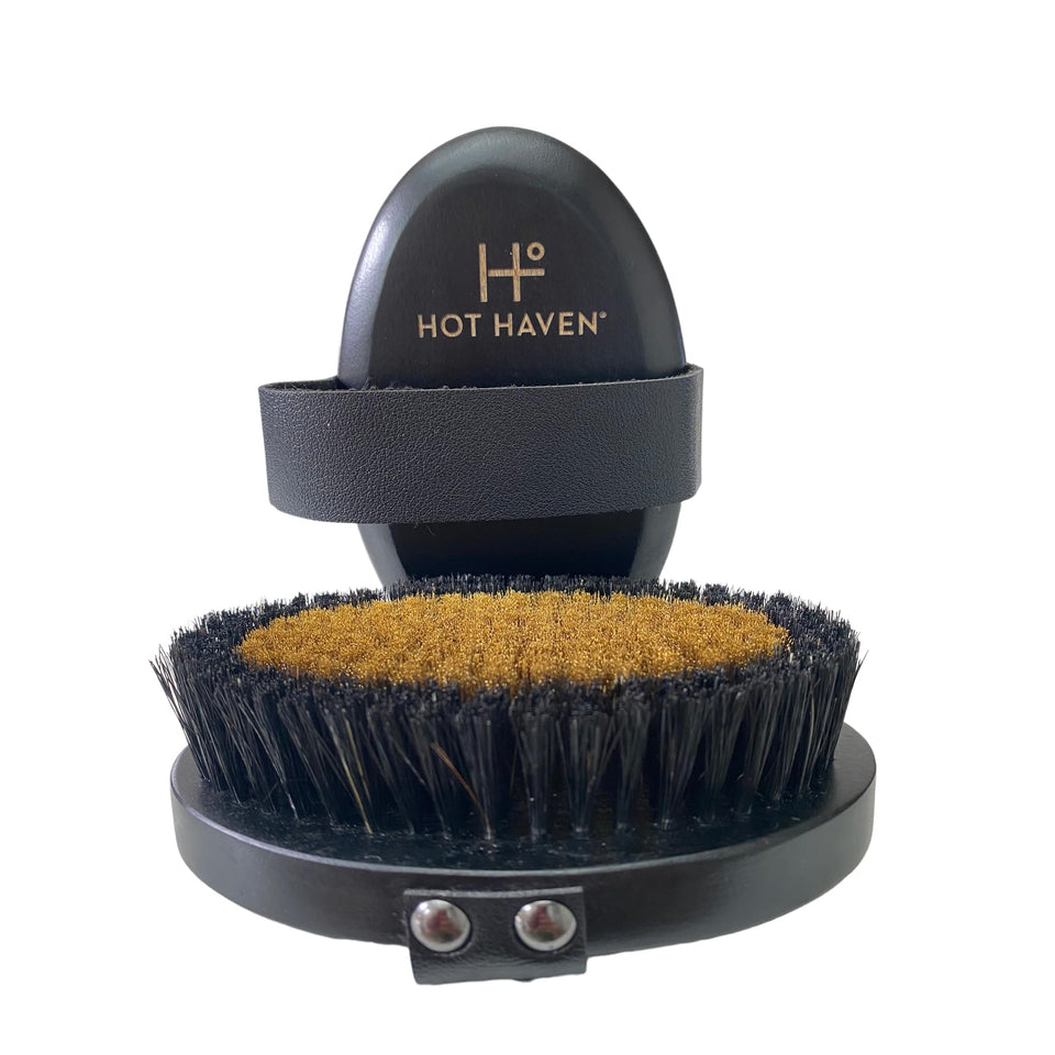 HOT HAVEN front view showing brush head and handle for smoother skin