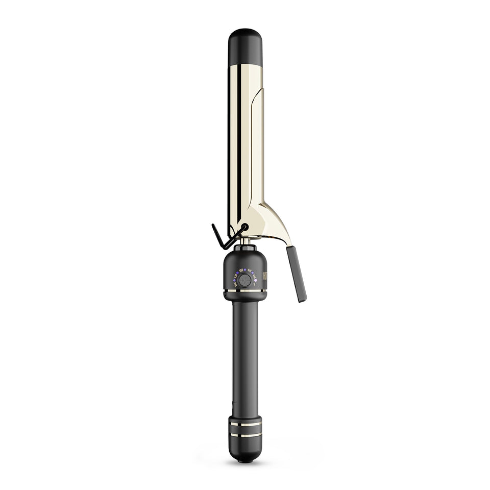 HOT TOOLS front view of 24K gold extended barrel showing sleek finish and reliability