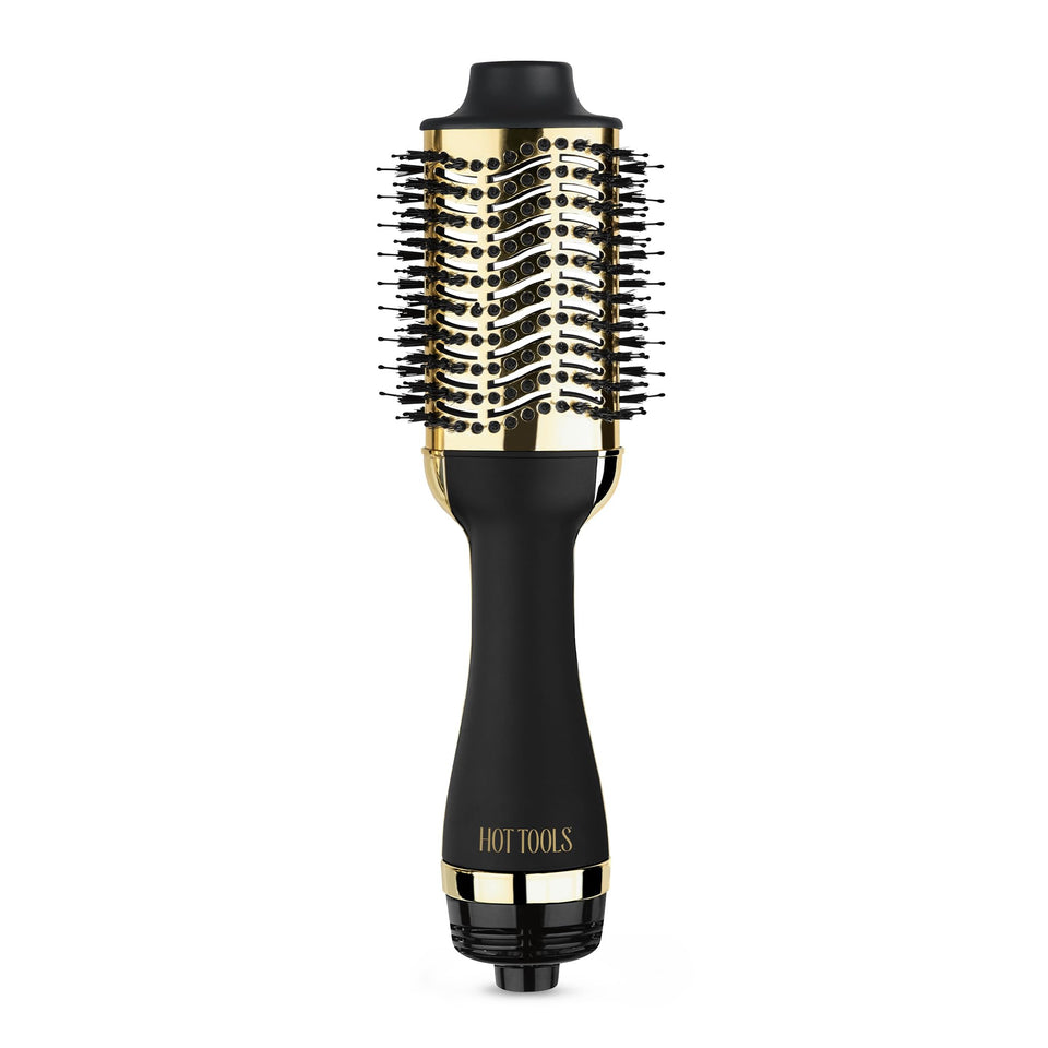 HOT TOOLS front view of 24K gold one-step styler showing design and vents for faster drying