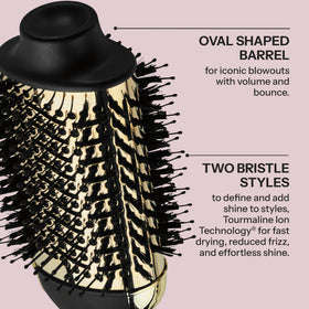 HOT TOOLS in-use styling on damp hair creating smooth volume and salon finish