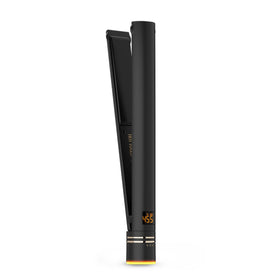 HOT TOOLS front view of black gold flat iron showing sleek housing and controls