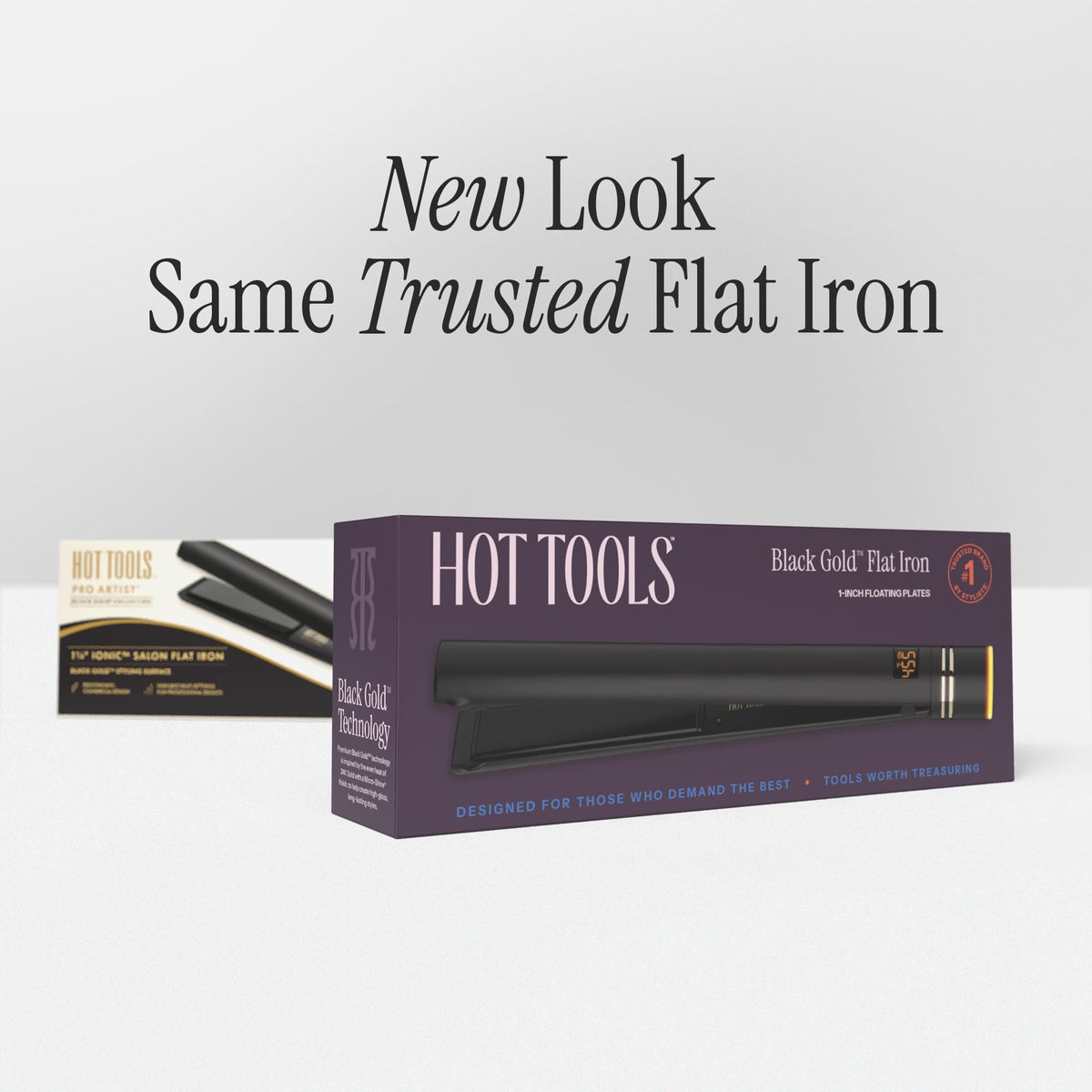 HOT TOOLS packaging with 9ft swivel cord and dual voltage features highlighted