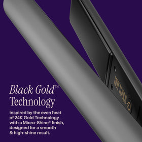 HOT TOOLS close-up of black gold plates highlighting Micro-Shine finish for smooth glide