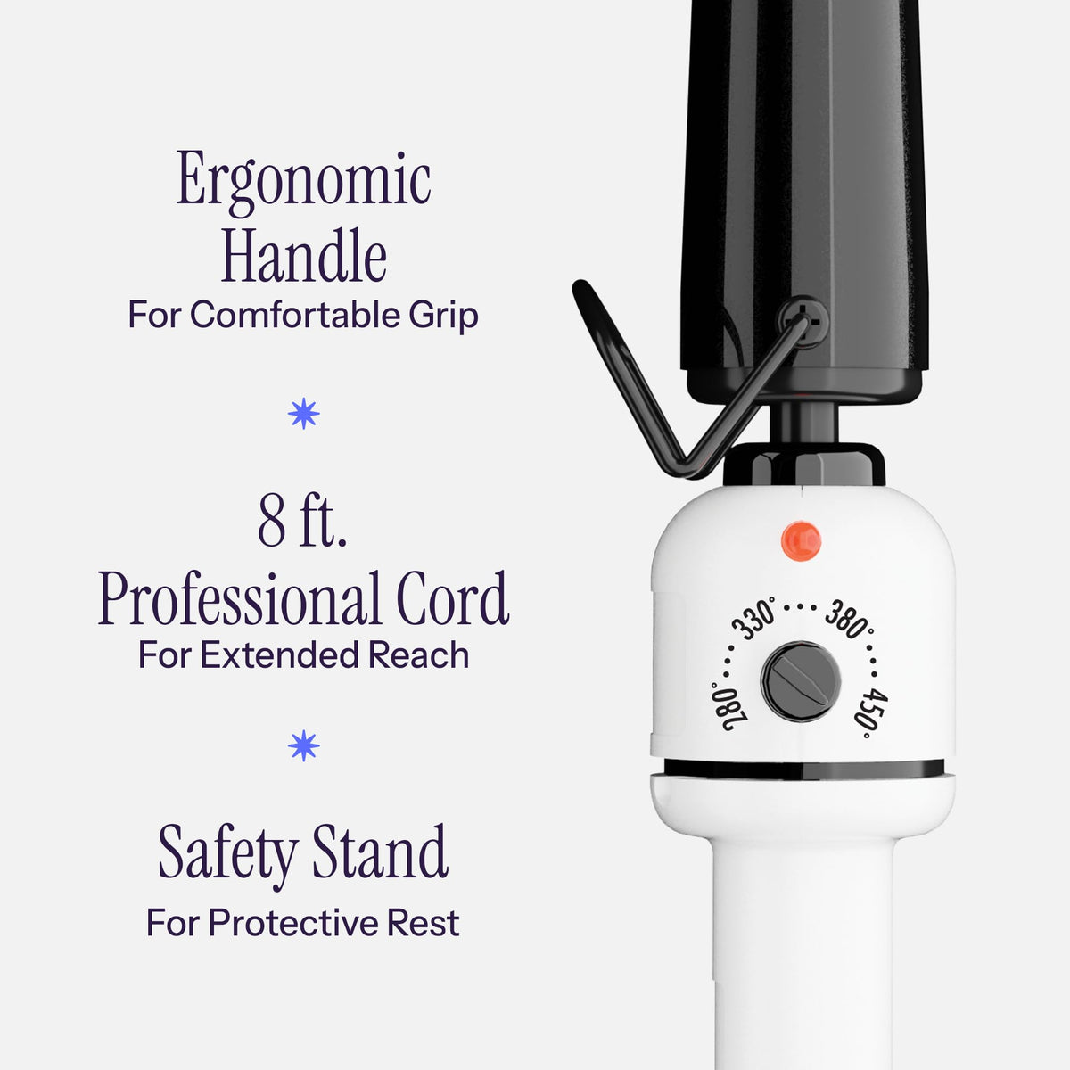 HOT TOOLS foldaway safety stand protecting countertop and offering neat storage