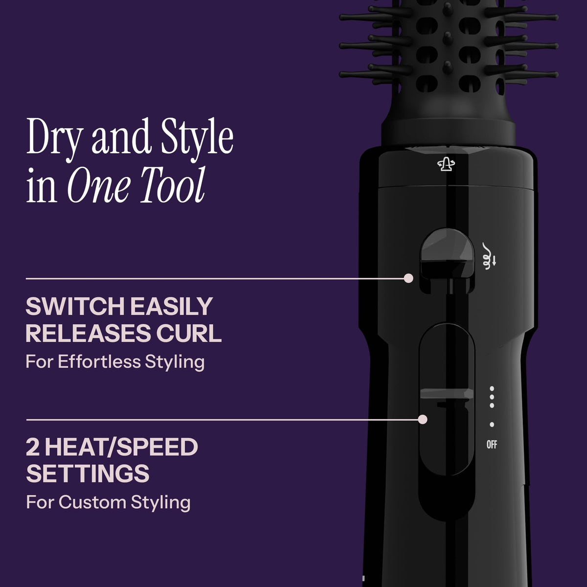 HOT TOOLS brush in use creating medium curls for efficient at-home styling