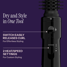 HOT TOOLS brush in use creating medium curls for efficient at-home styling