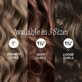 HOT TOOLS styling model using iron to create shiny, defined waves
