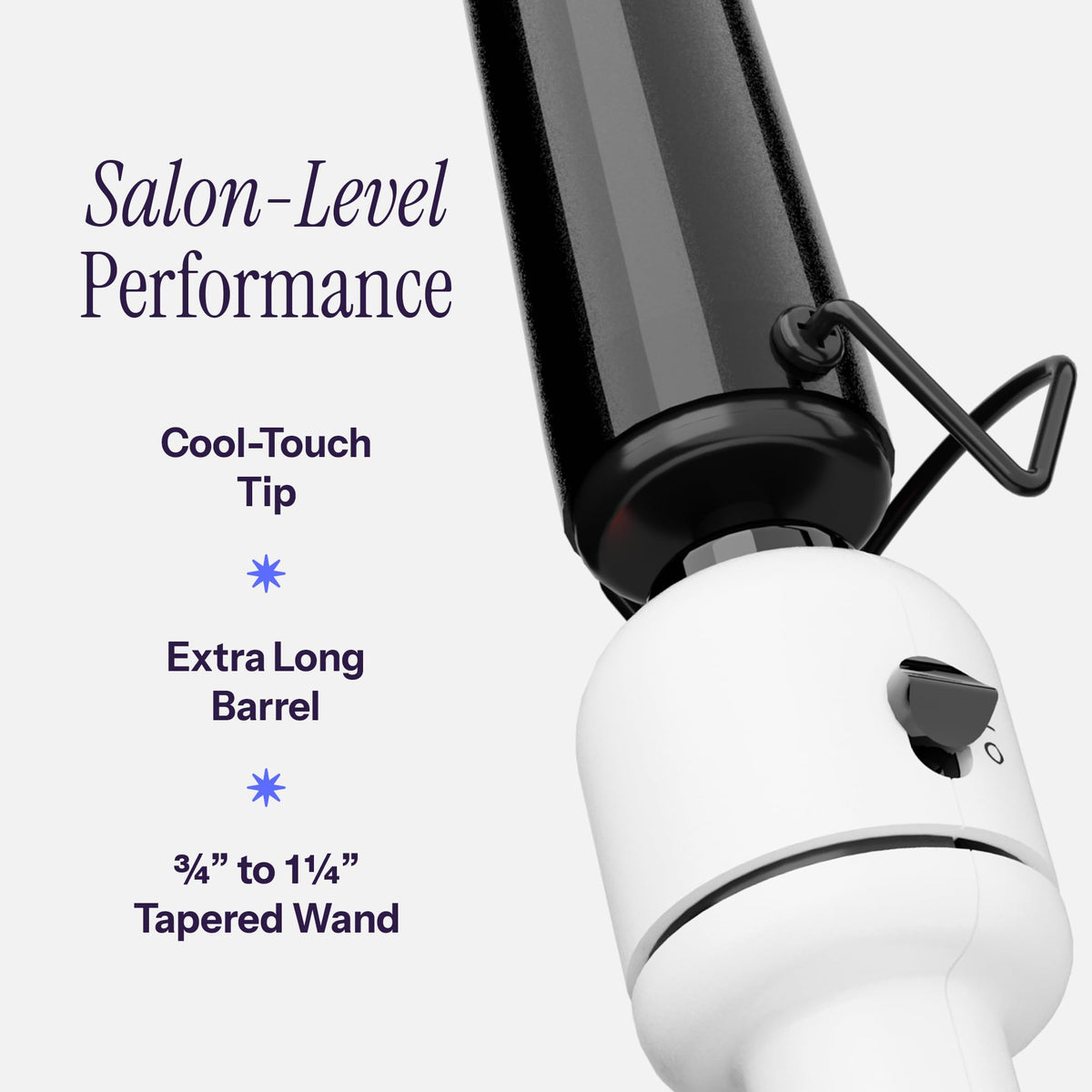 HOT TOOLS curling wand in use creating shiny curls quickly with controlled heat